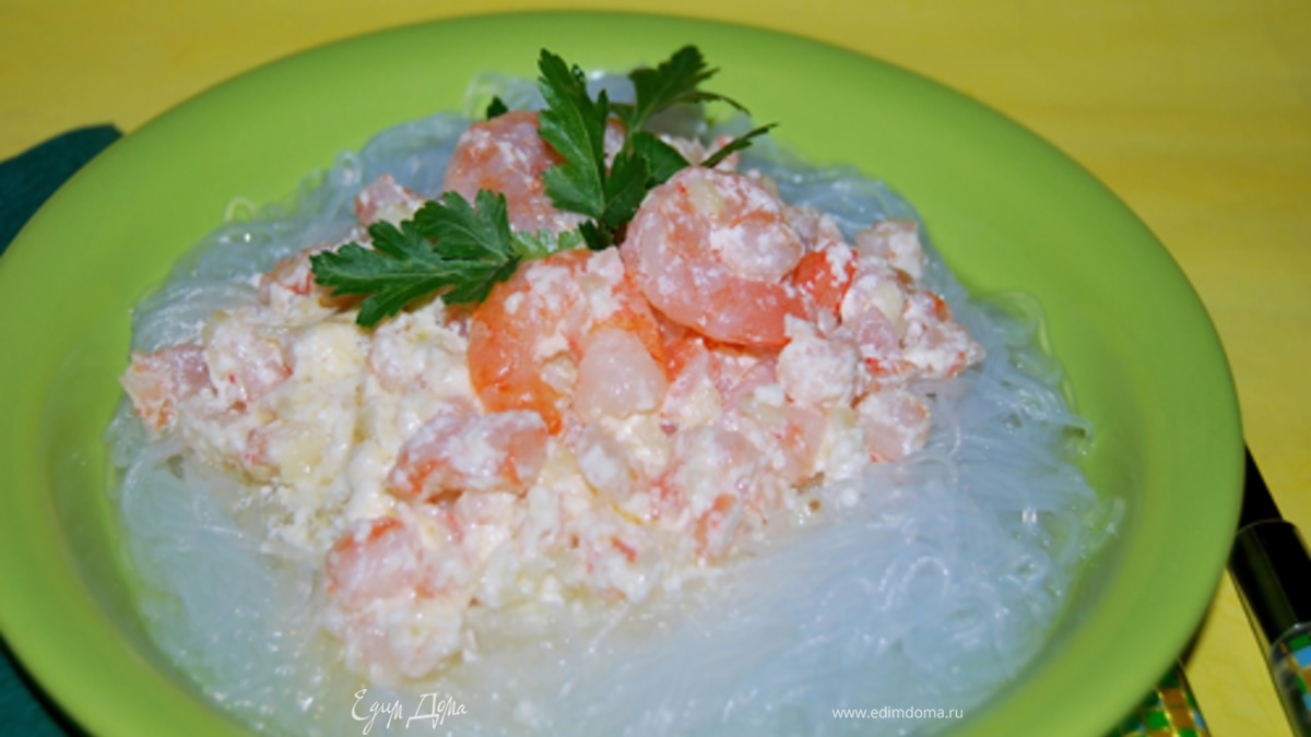 Вермишель Фунчеза с креветками