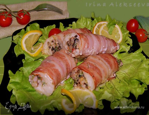 Рулет рыбный в беконе Рулет рыбный в беконе