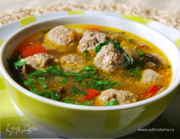 Суп грибной с фрикадельками Суп грибной с фрикадельками