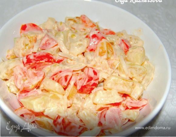 Салат с жареным кабачком