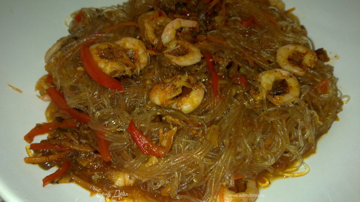 Фунчоза с креветками