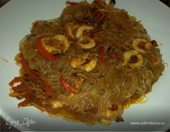 Фунчоза с креветками Фунчоза с креветками