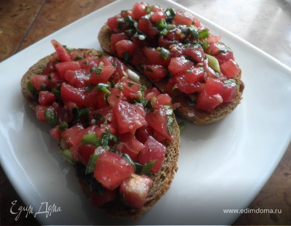 Брускетта с помидорами Брускетта с помидорами