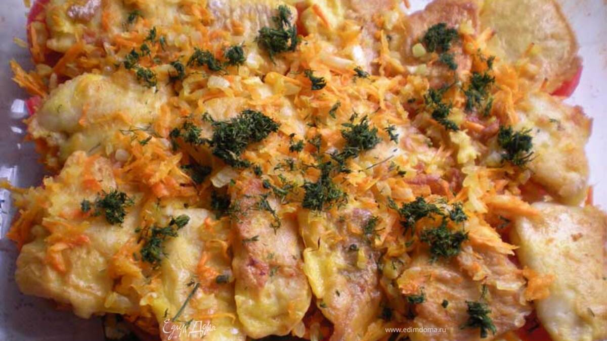 Рыба запеченная с овощами