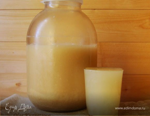 Квас из ржаной муки (с закваской)