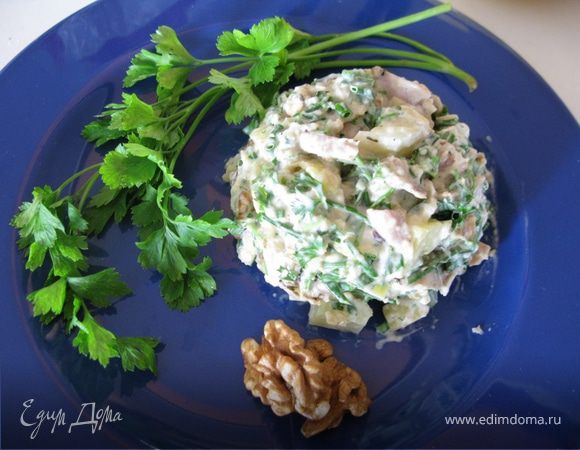 Грушевый салат с курицей