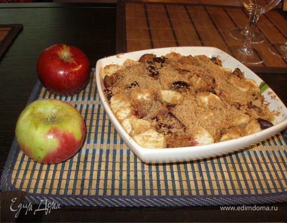 Фруктовый пудинг в карамельной крошке