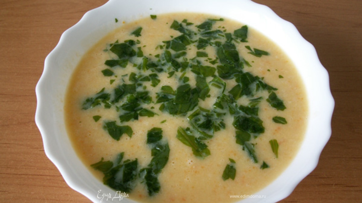 Суп-пюре из белой фасоли с грушей