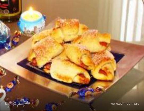 Рогалики из творожного теста с вареньем