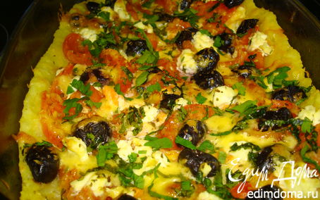 Рецепт Пицца из картофеля с оливками