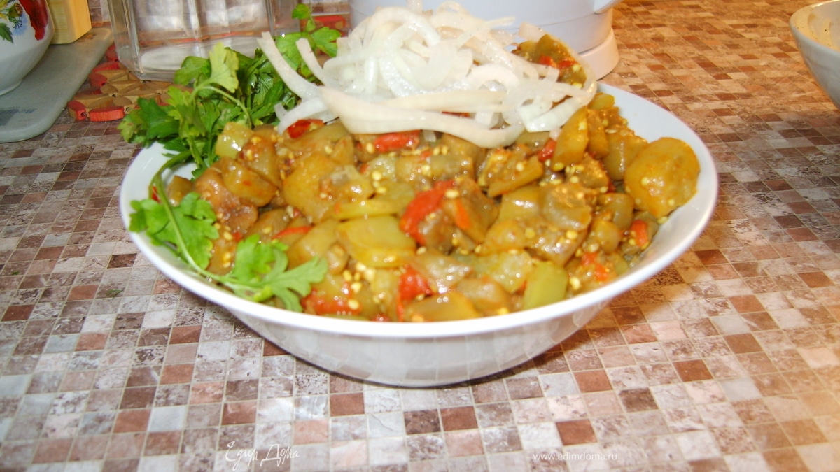 Синие жареные с фенугреком