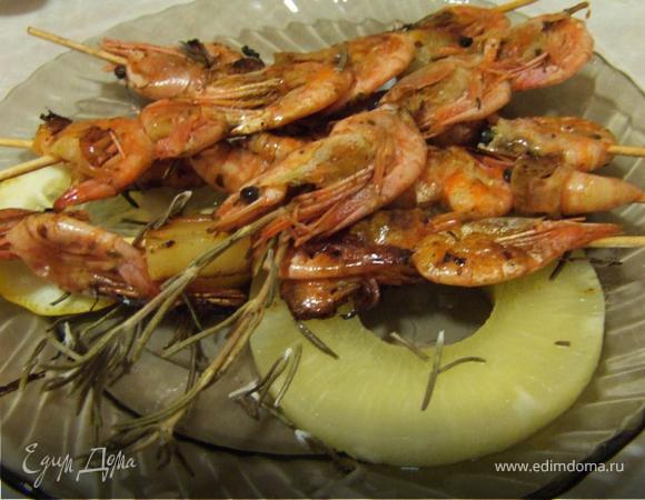 Жаренные на розмарине креветки
