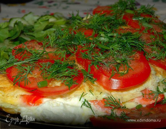 Омлет с малосольной форелью Омлет с малосольной форелью