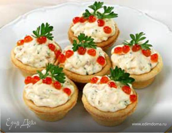 Тарталетки с слабосоленым лососем