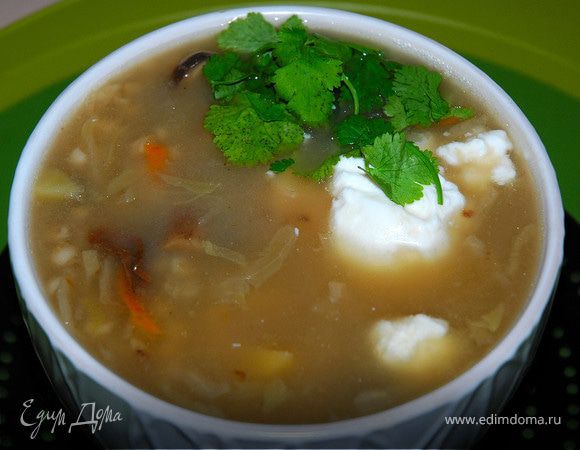 Щи кислые с перловкой и грибами (Постные дни)