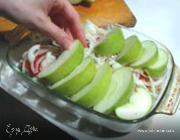 Запеченные яблочки с курочкой