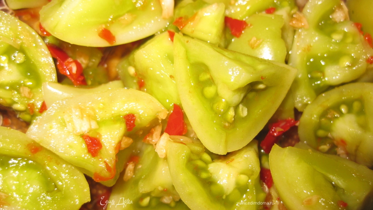 Зеленые помидоры в кисло-сладком маринаде