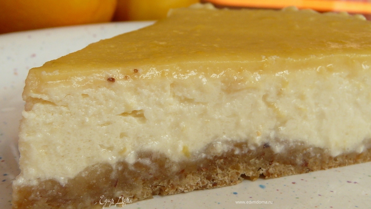 Лимонный йогуртовый пирог с заварным кремом