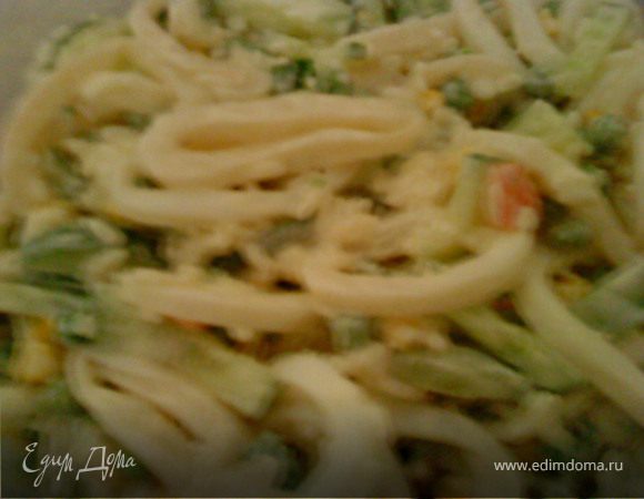 Салат на скорую руку из кальмаров