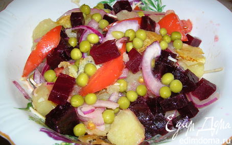 Рецепт Теплый картофельный салат с крымским луком