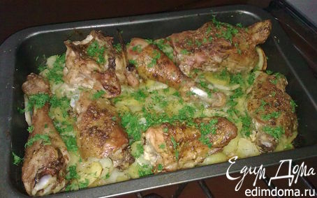 Рецепт Курица с картофелем в духовке