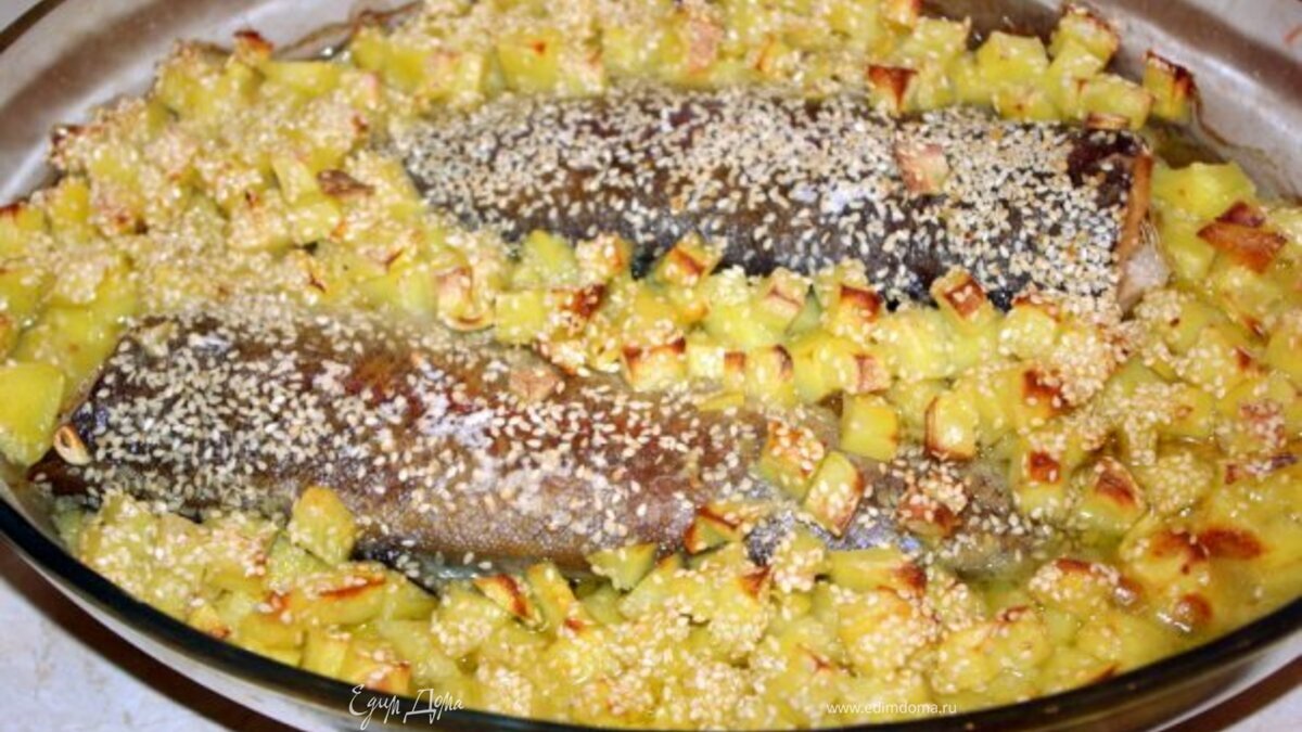 Рыба с кунжутом