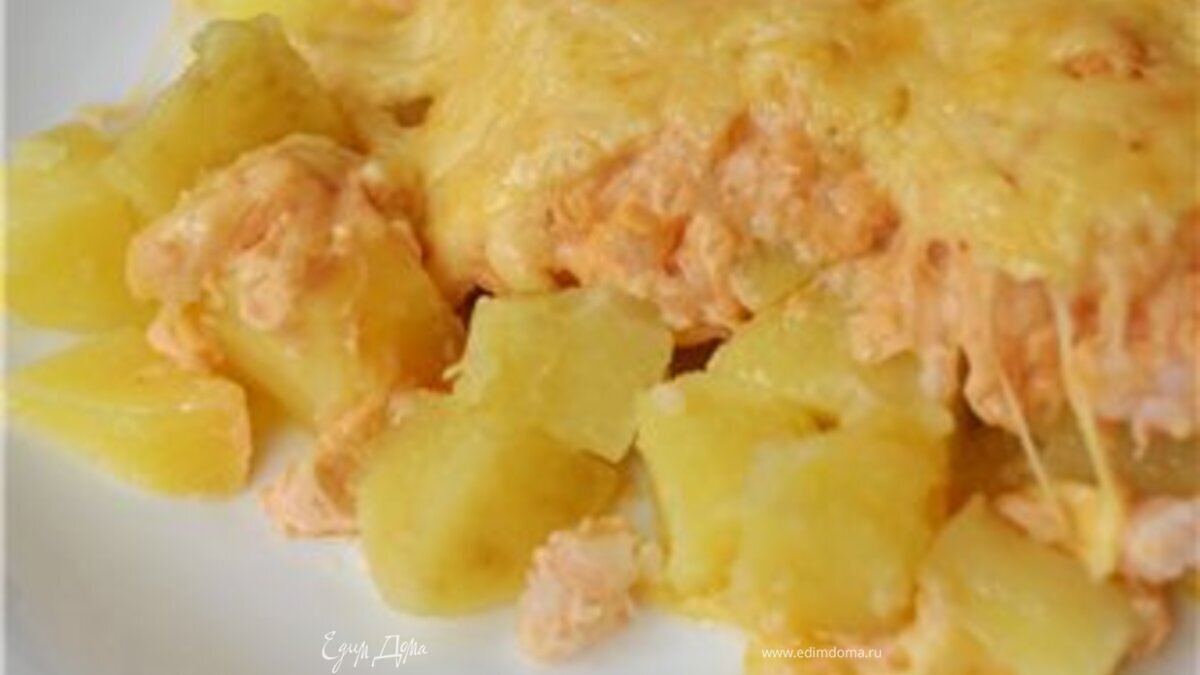 Картофельная запеканка с креветками