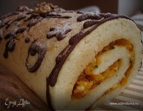 Бисквитный рулет с цитрусовыми Бисквитный рулет с цитрусовыми