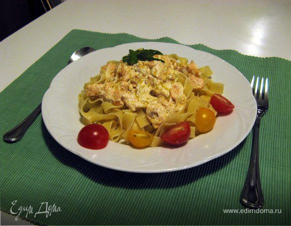 Спагетти с семгой Спагетти с семгой