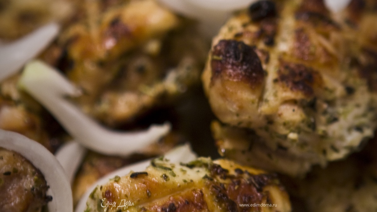 Шашлык из куриных рулетиков