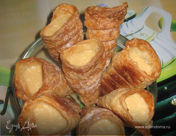 Трубочки со сгущенкой Трубочки со сгущенкой