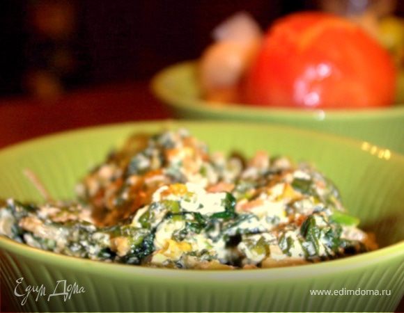 Шпинат в сметане