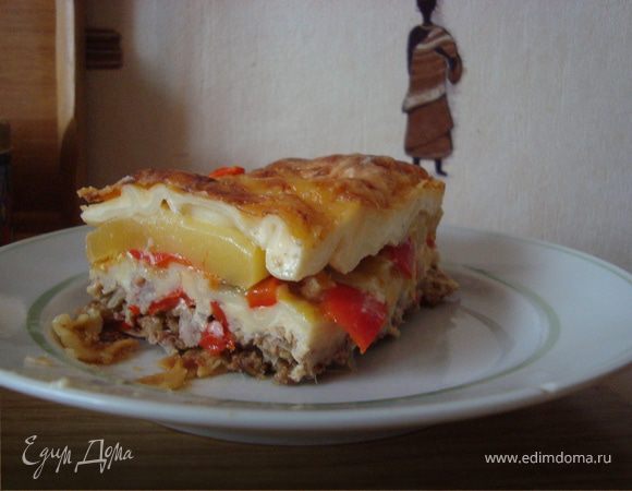 Лазанья с цукини и перчиком