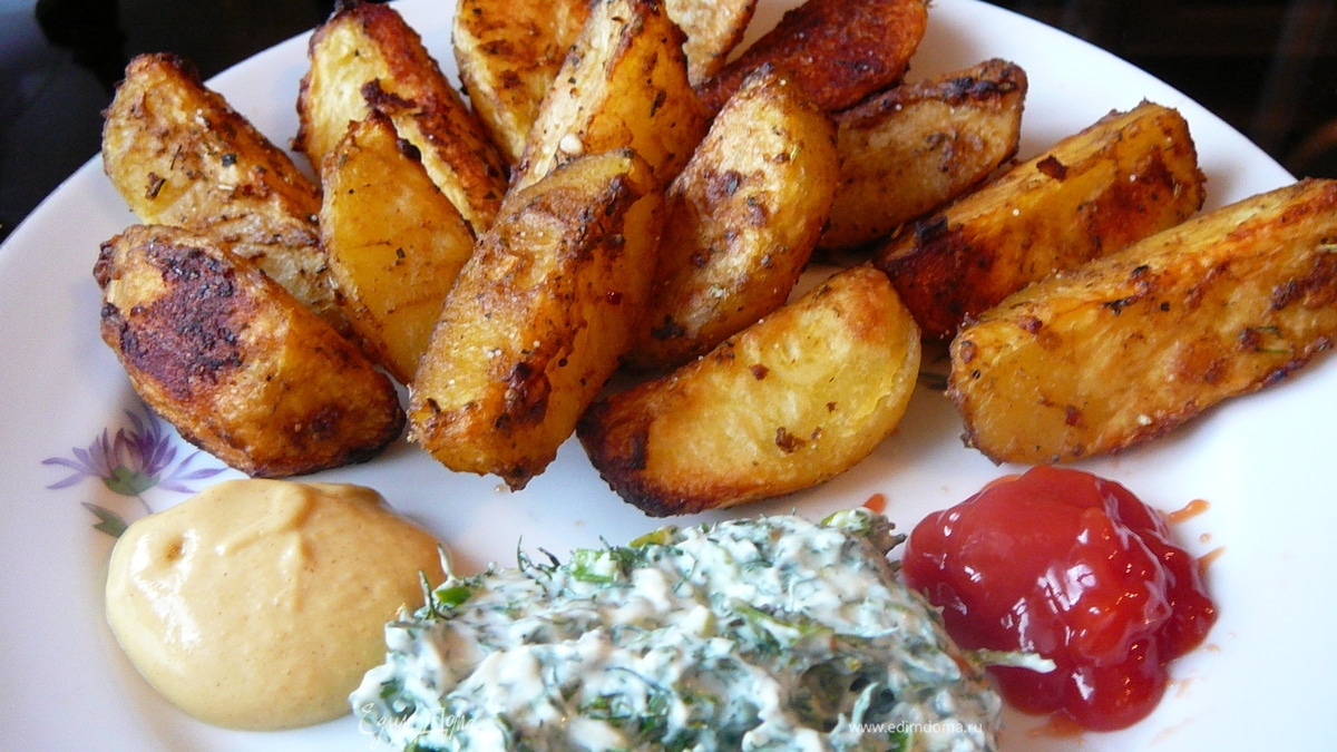 Лунные дольки-печеный хрустящий картофель