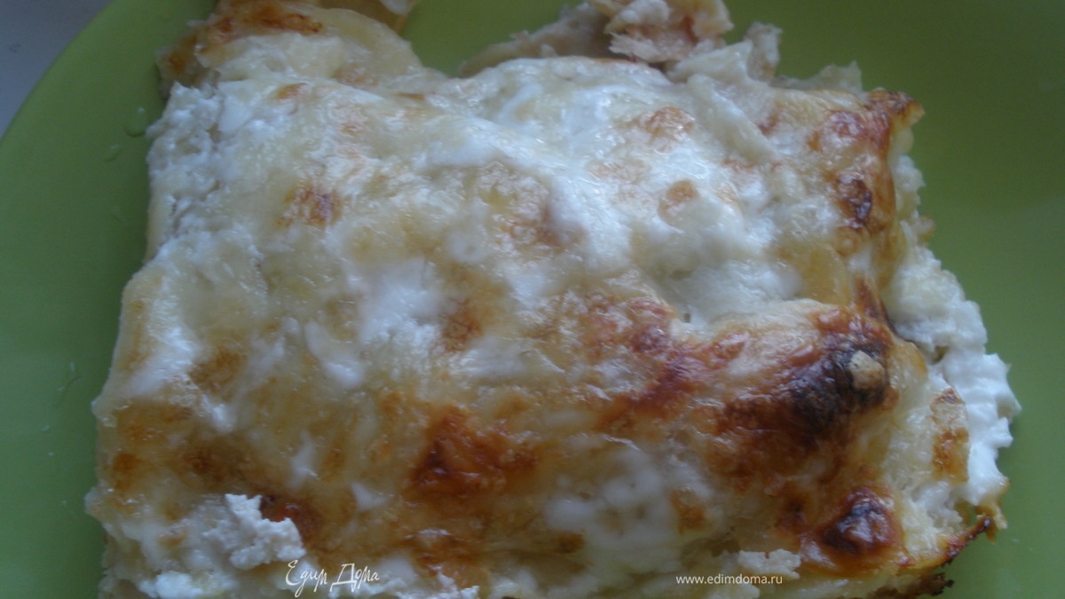 Лазанья из слоеного теста