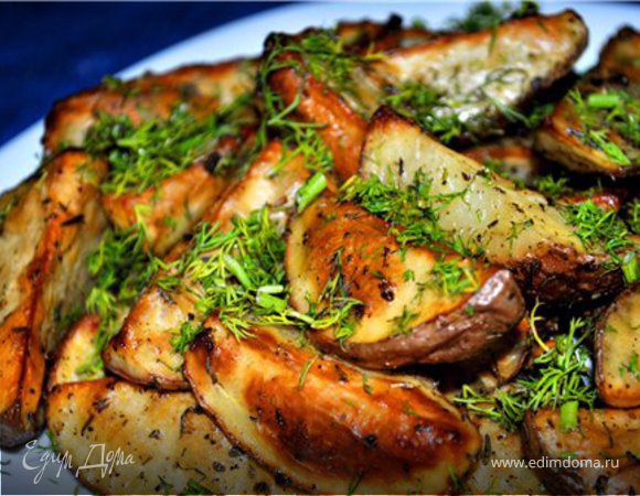 Запеченные картофельные дольки Запеченные картофельные дольки