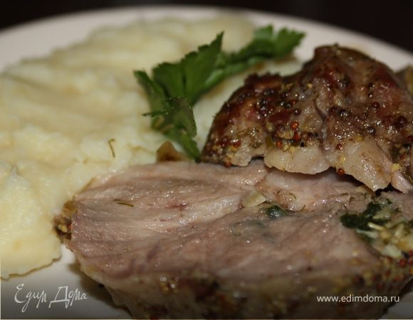 Буженина в яблочной "шапочке"