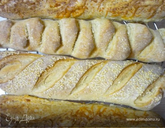 Багет с сыром, черносливом, семечками и т.д.