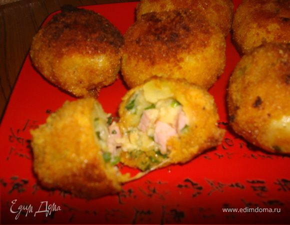 Фаршированный ветчиной картофель 