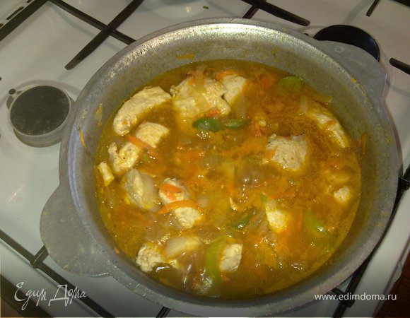 Индейка с овощами в собственном соку