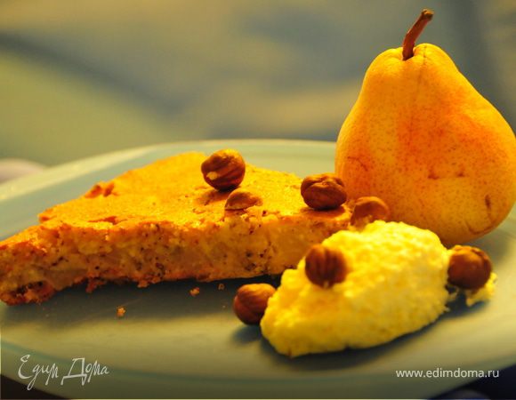 Творожный десерт с грушами