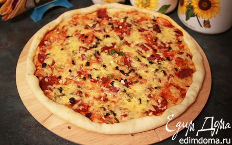 Рецепт Пицца с сырокопченой колбасой