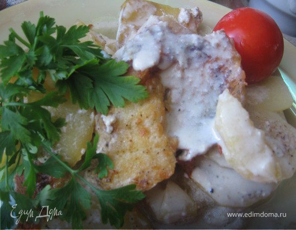 Гратен из картофеля с рыбой Гратен из картофеля с рыбой