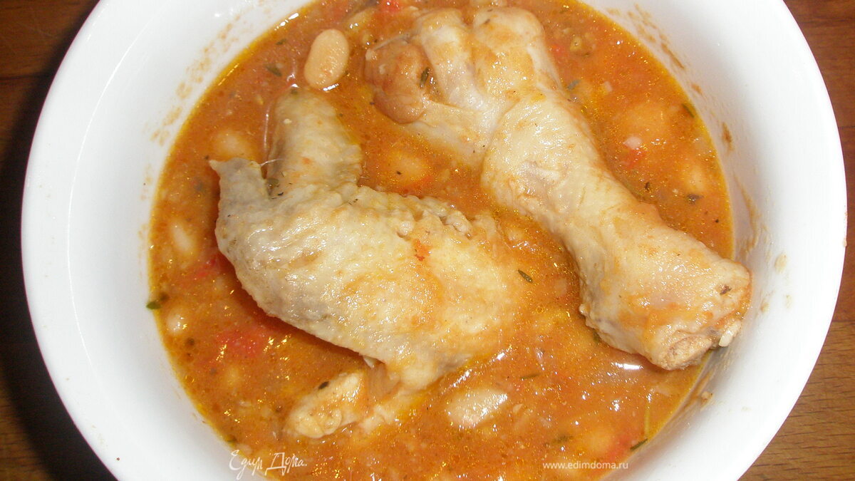 Курица с фасолью