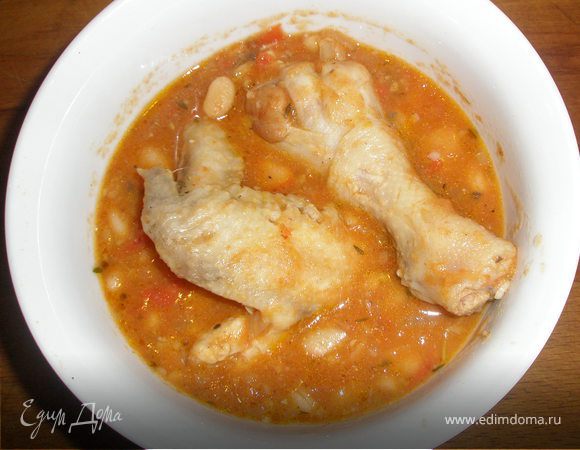 Курица с фасолью 