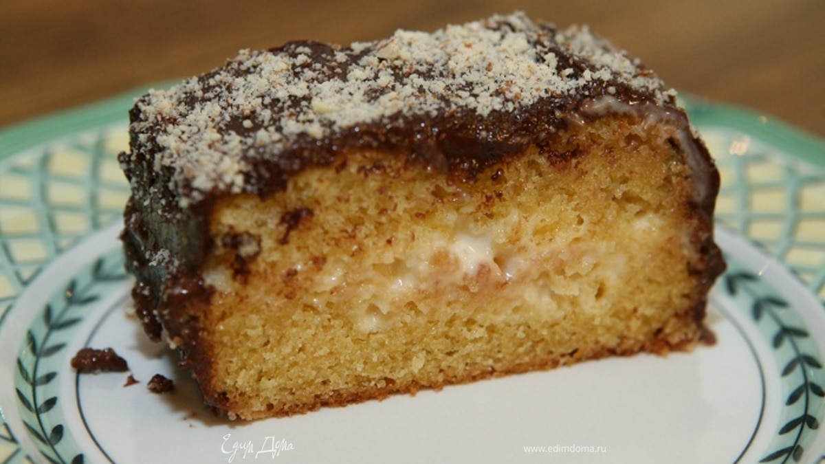 Бостонский пирог в шоколадной глазури