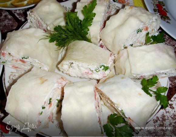 Закуска из творога и лосося Закуска из творога и лосося