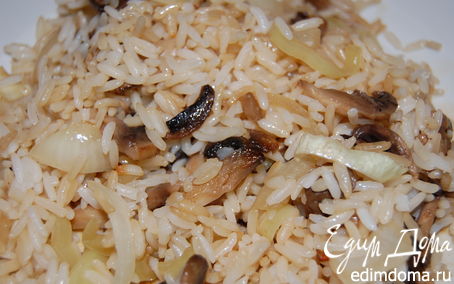 Рецепт Китайский гарнир – жареный рис с грибами и сладким перцем