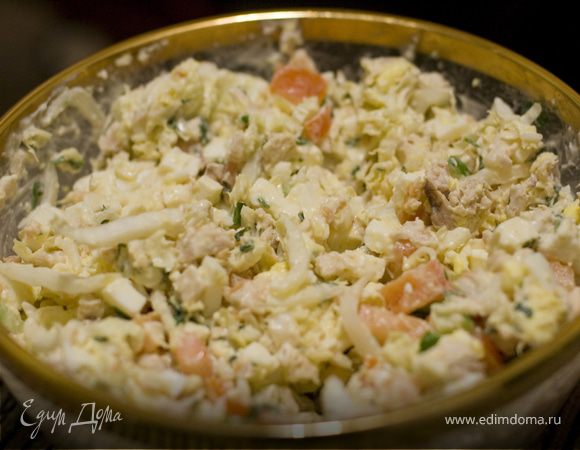 Салат с курицей и брынзой