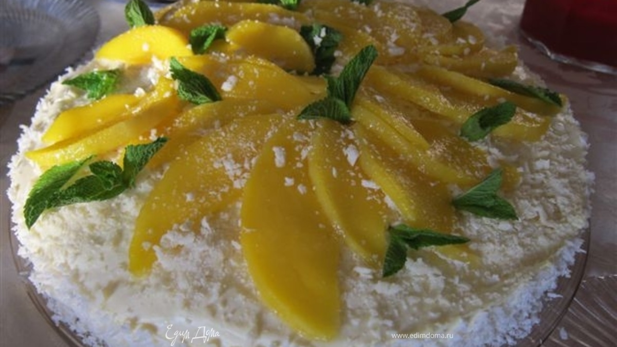 Мангово-творожный торт